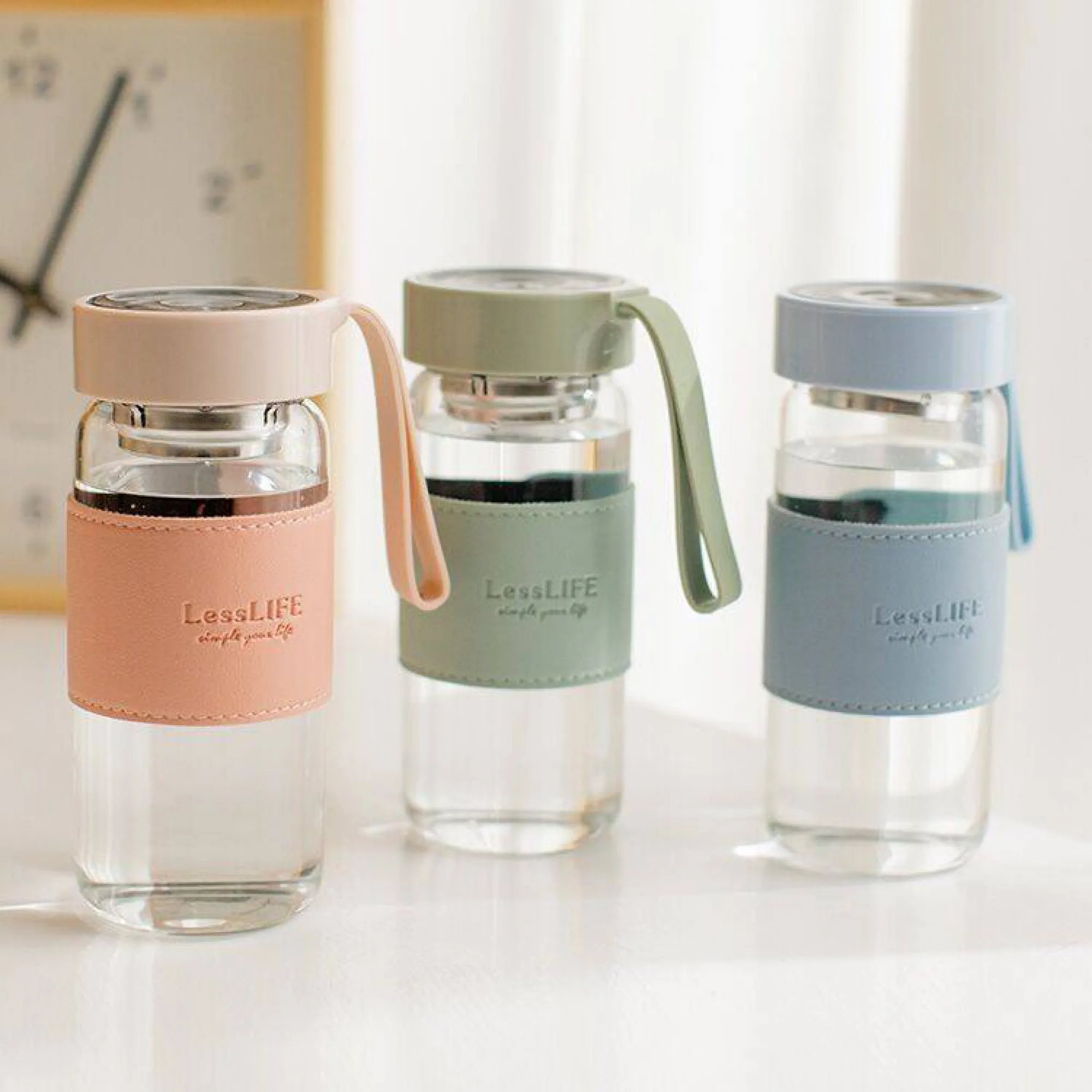 Heat-Resistant Glass Tea Cup with Infuser, 480 ml, Set of Colors thumbnail 3