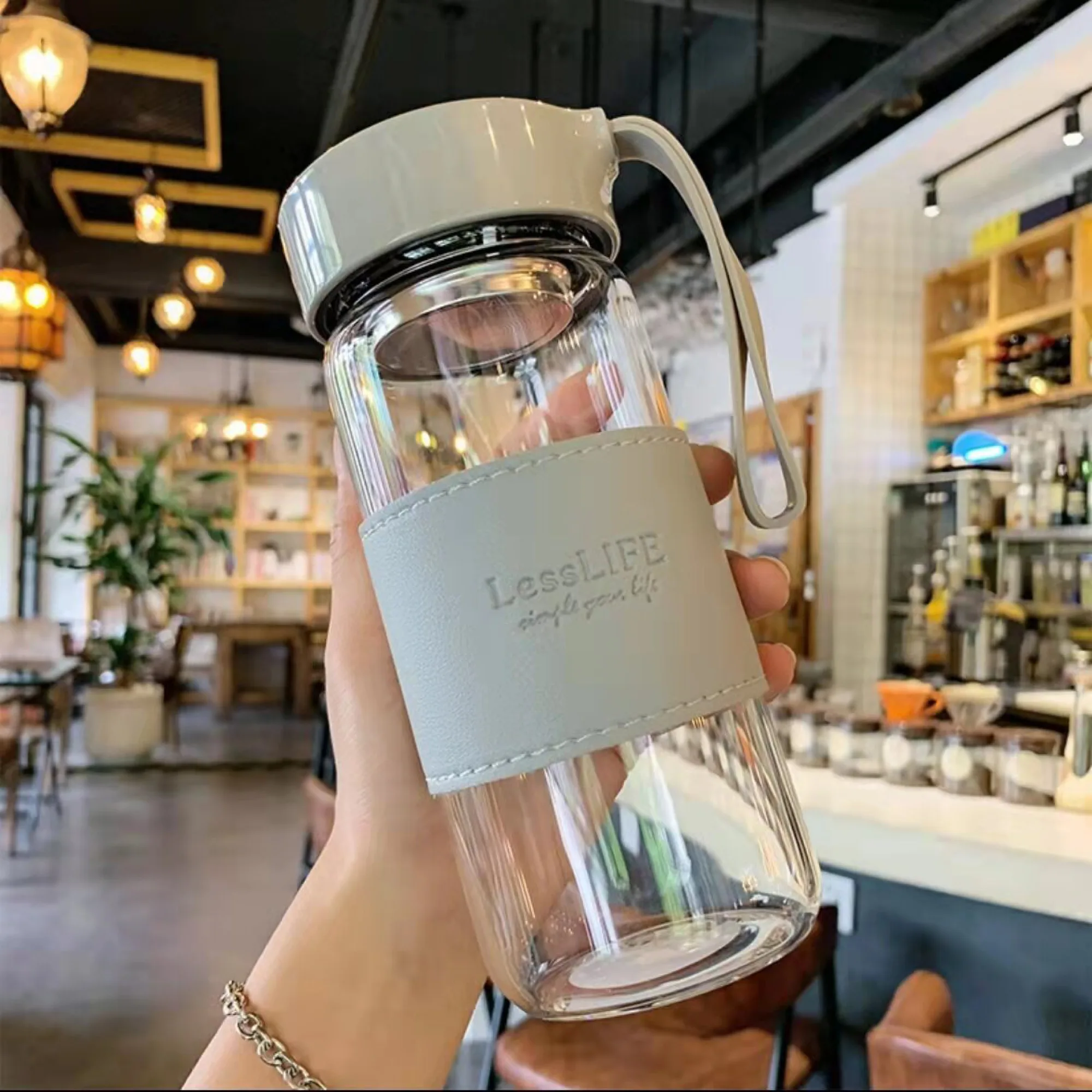 Heat-Resistant Glass Tea Cup with Infuser, 480 ml, Set of Colors thumbnail 9