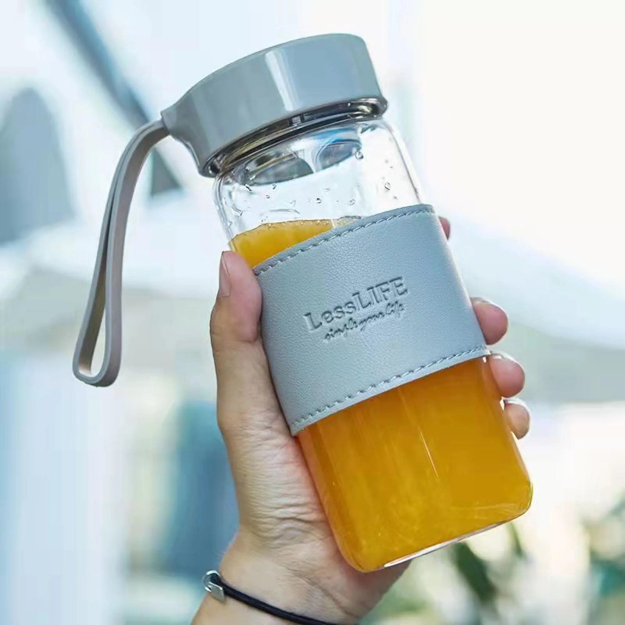 Heat-Resistant Glass Tea Cup with Infuser, 480 ml, Set of Colors thumbnail 5