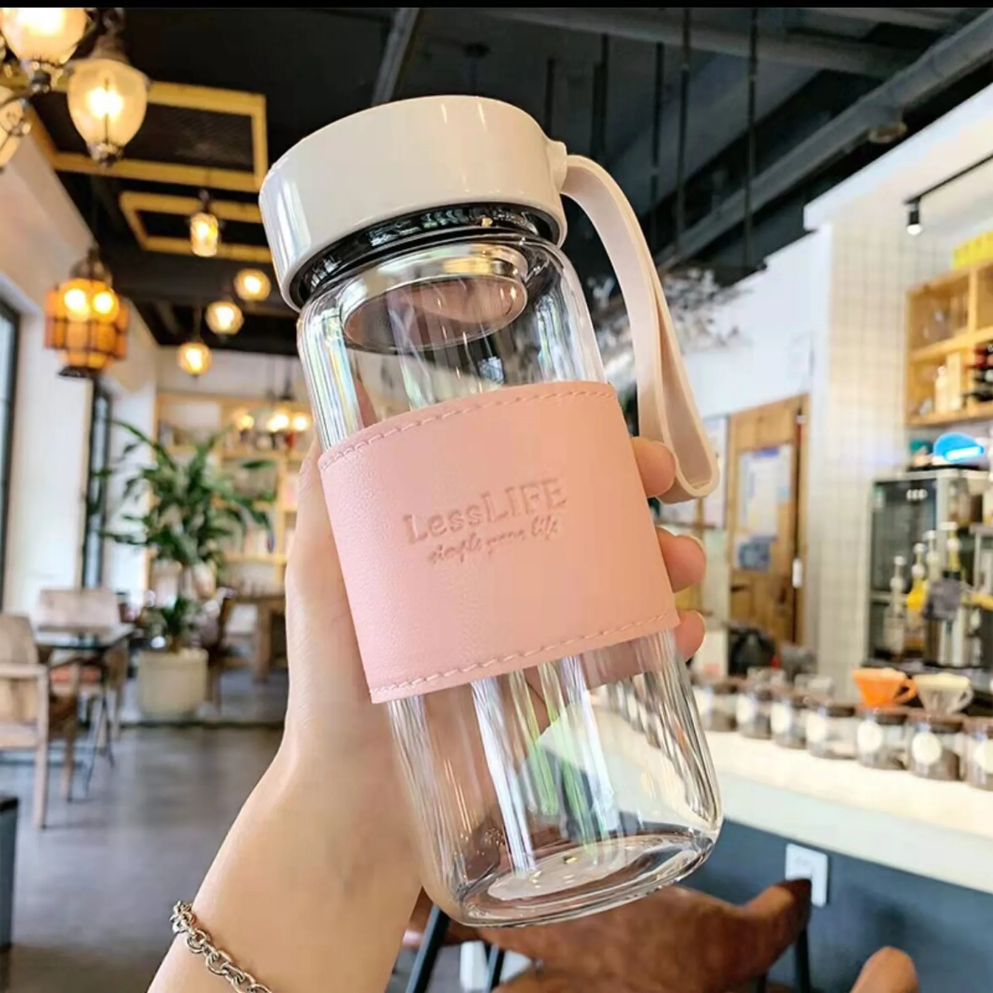 Heat-Resistant Glass Tea Cup with Infuser, 480 ml, Set of Colors thumbnail 10