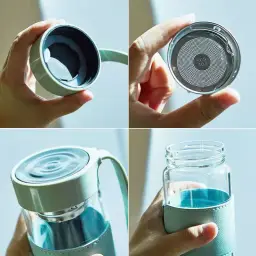 Heat-Resistant Glass Tea Cup with Infuser, 480 ml, Set of Colors thumbnail 7