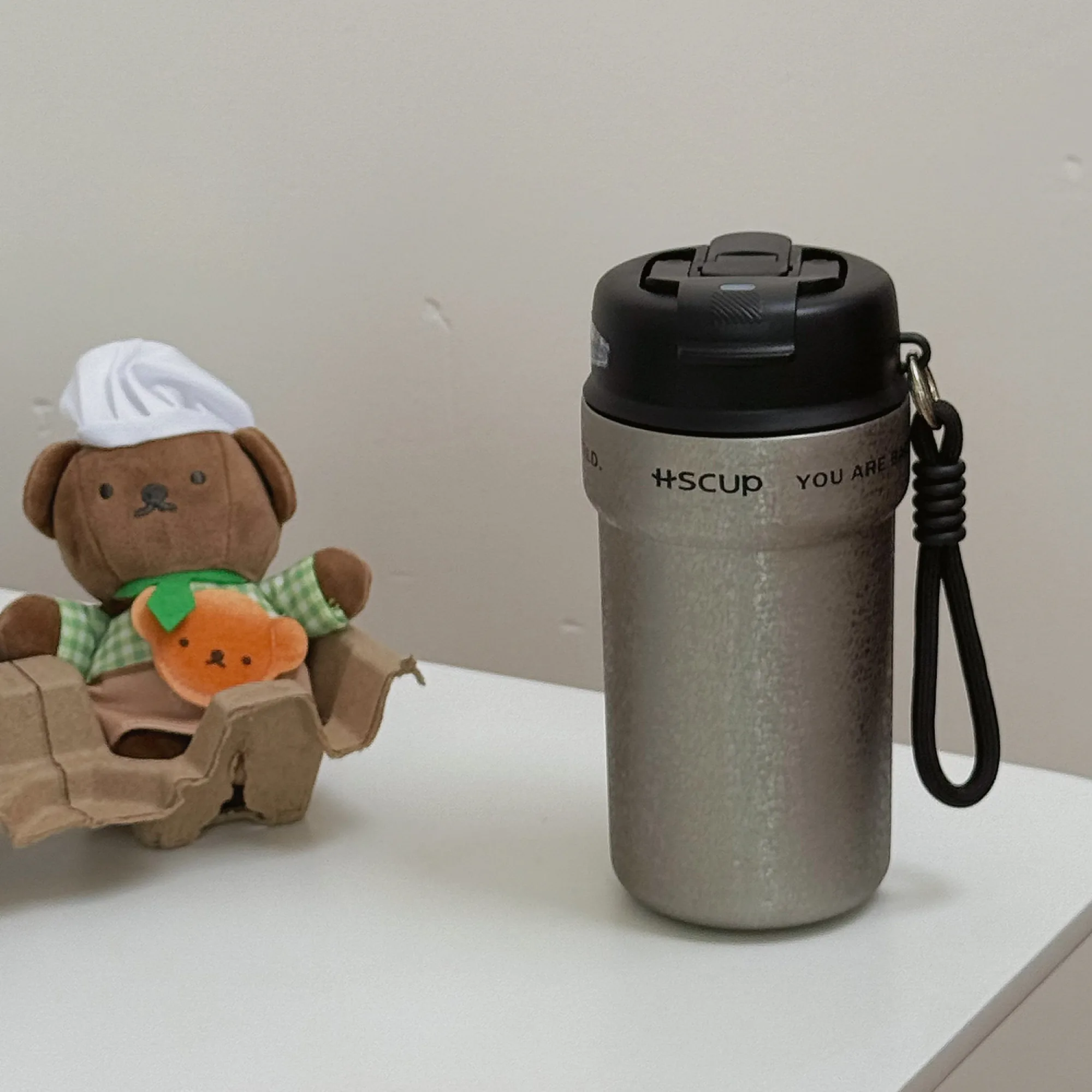 Dual-Drink Insulated Stainless Steel Coffee Cup with PP Lid thumbnail 8