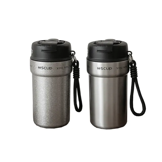 Dual-Drink Insulated Stainless Steel Coffee Cup with PP Lid