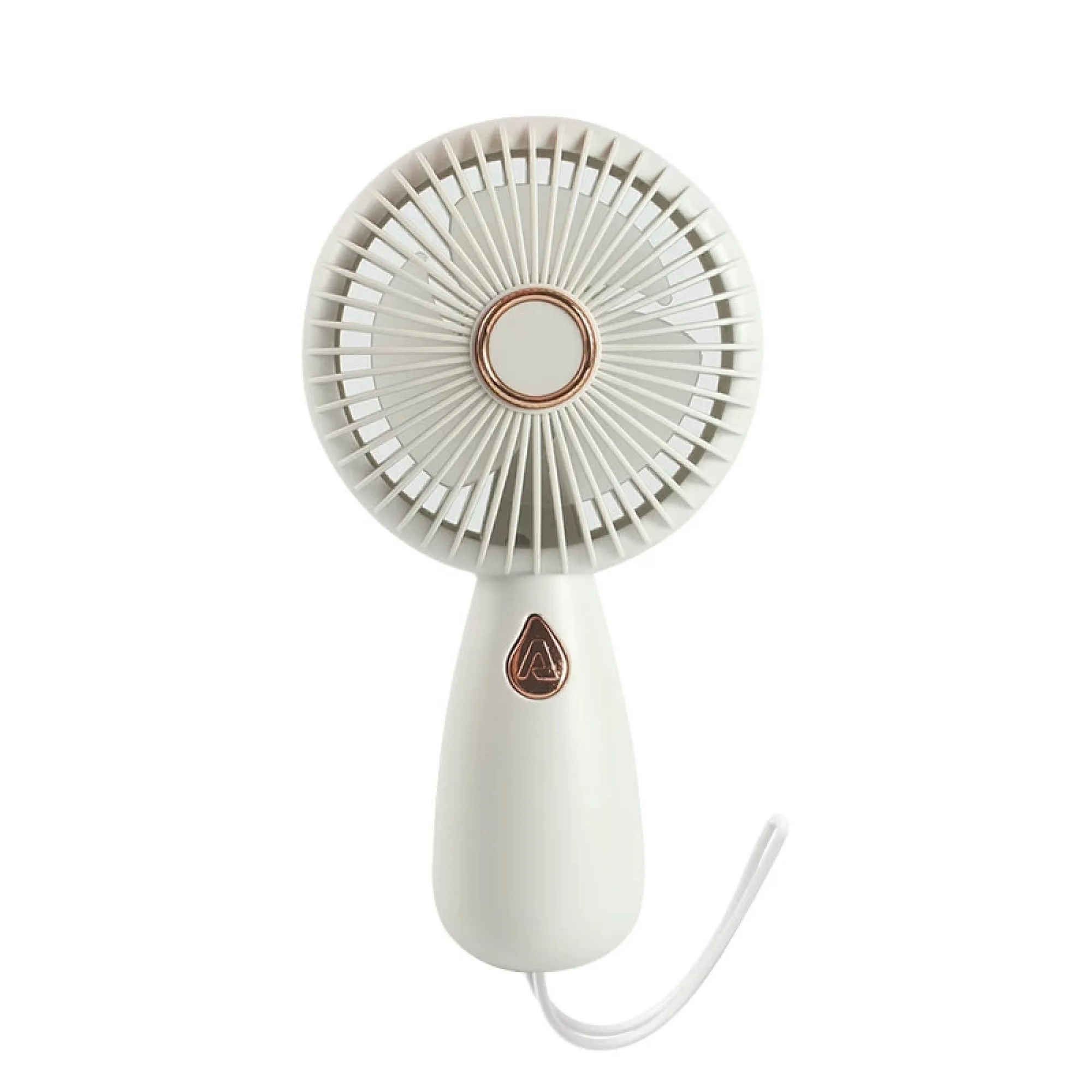 Handheld Rotary Blade Fan with Light, USB Rechargeable