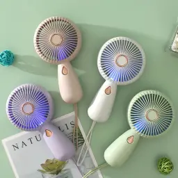 Handheld Rotary Blade Fan with Light, USB Rechargeable thumbnail 2