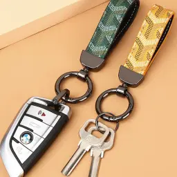 Car Keychain with Patterned Strap and Alloy Buckle thumbnail 4