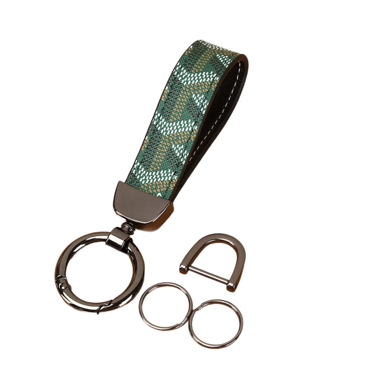 Car Keychain with Patterned Strap and Alloy Buckle — alternate view 1