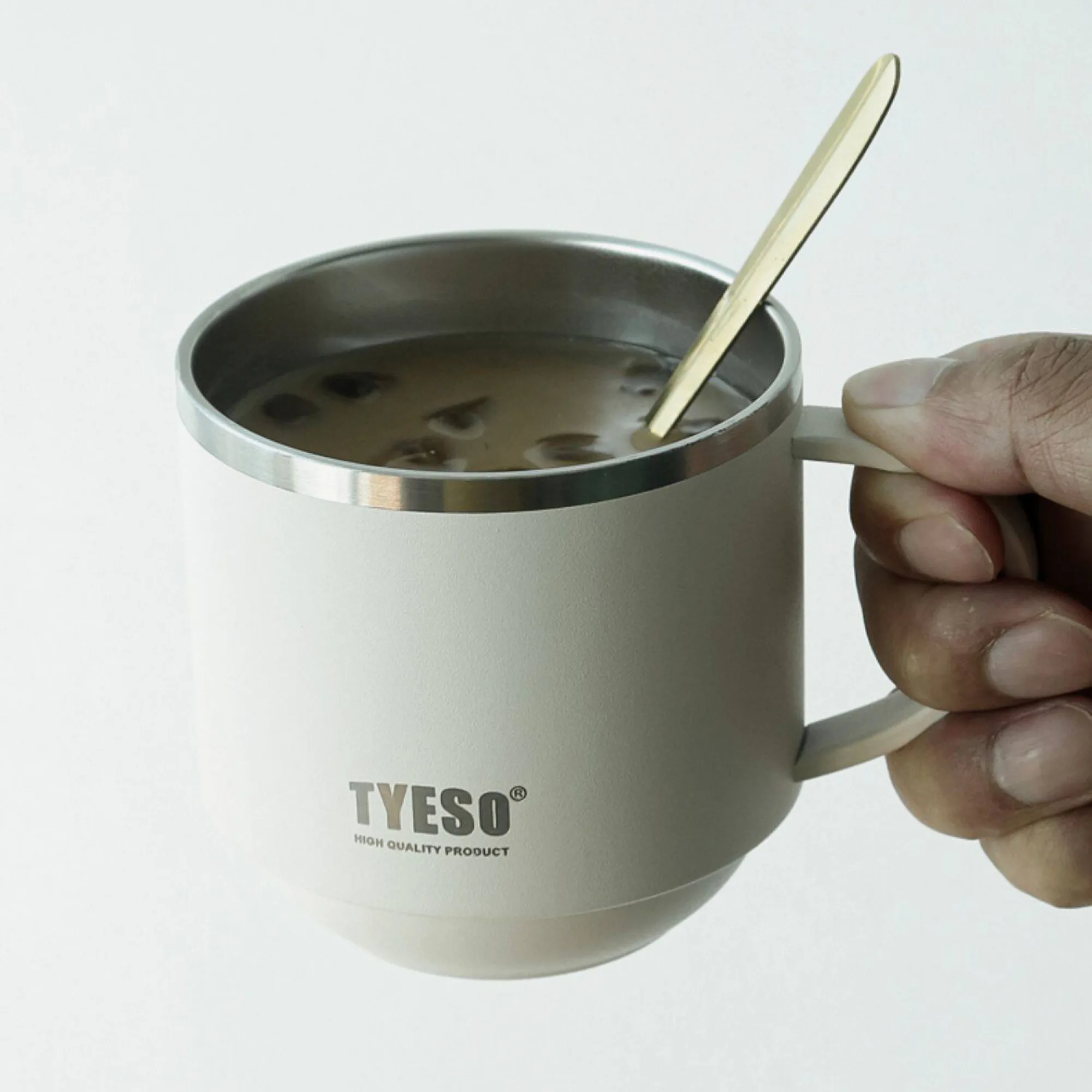 Insulated Coffee Mug with Lid, 330ml, Stainless Steel thumbnail 3