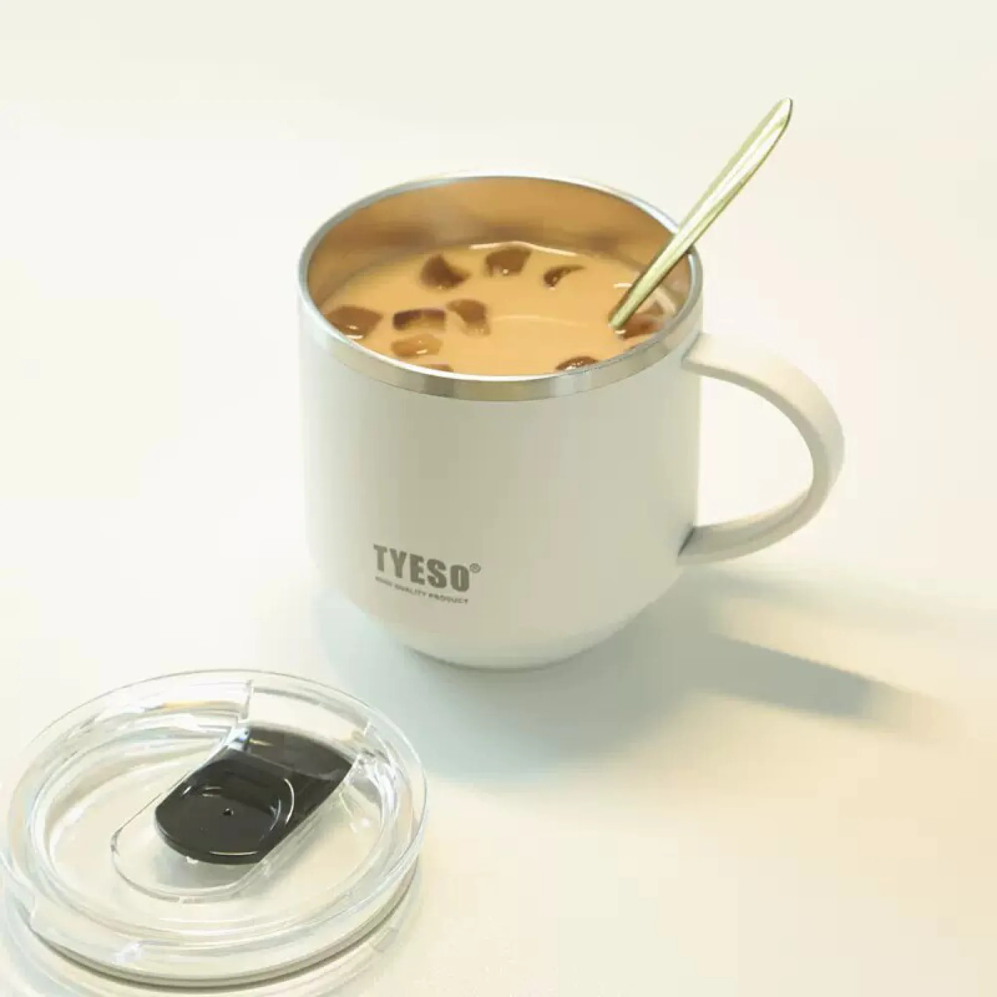 Insulated Coffee Mug with Lid, 330ml, Stainless Steel thumbnail 6