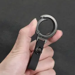 Zinc Alloy Keychain with Suede Key Rope or Key Ring Buckle thumbnail 2