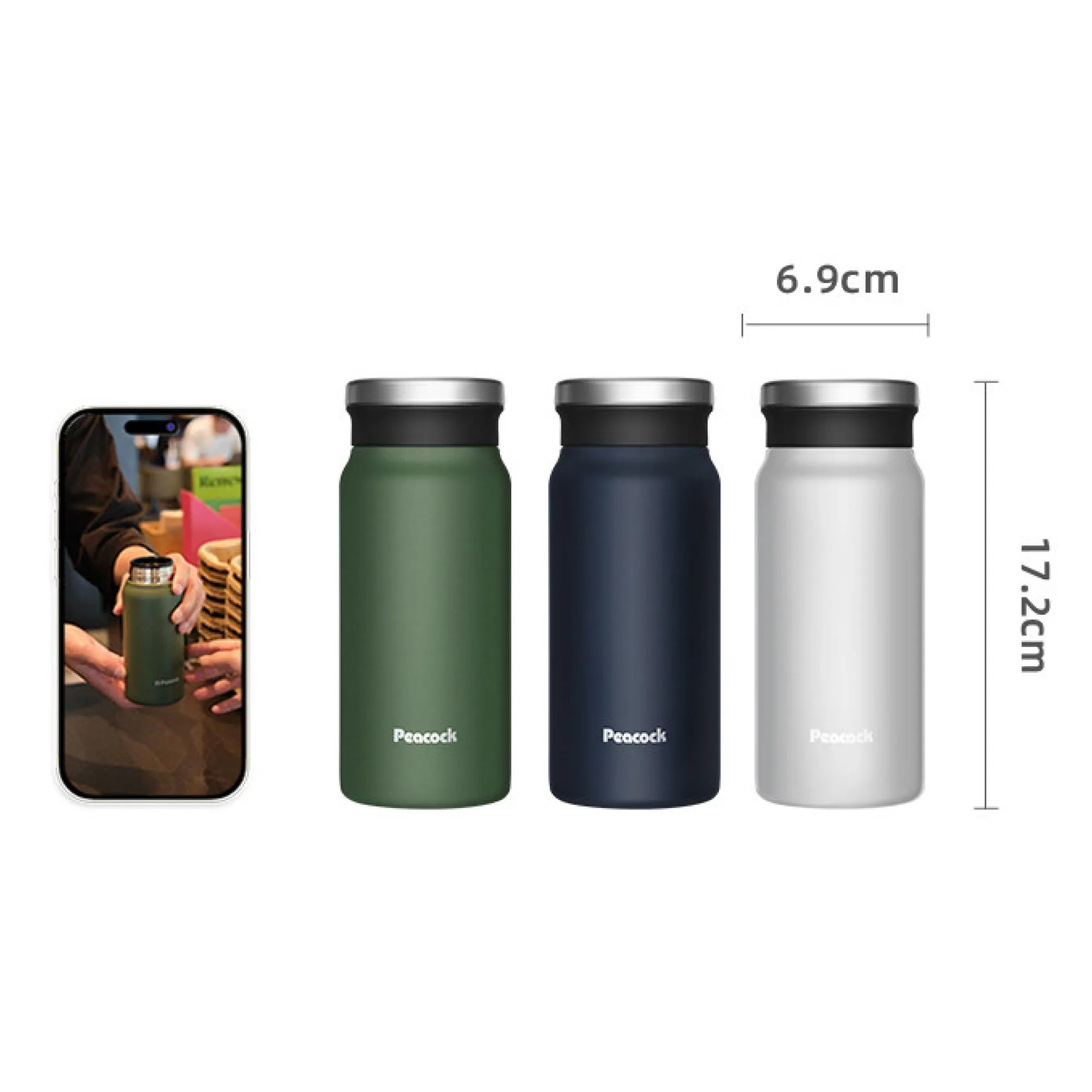 Peacock DVZ-40 400ml Stainless Steel Insulated Coffee Cup with Tea Infuser thumbnail 9
