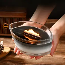 Boat-Shaped Glass Aromatherapy Candle with Wooden Wick thumbnail 4