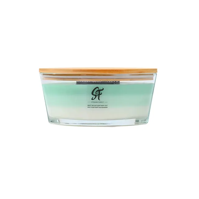 Boat-Shaped Glass Aromatherapy Candle with Wooden Wick — alternate view 1
