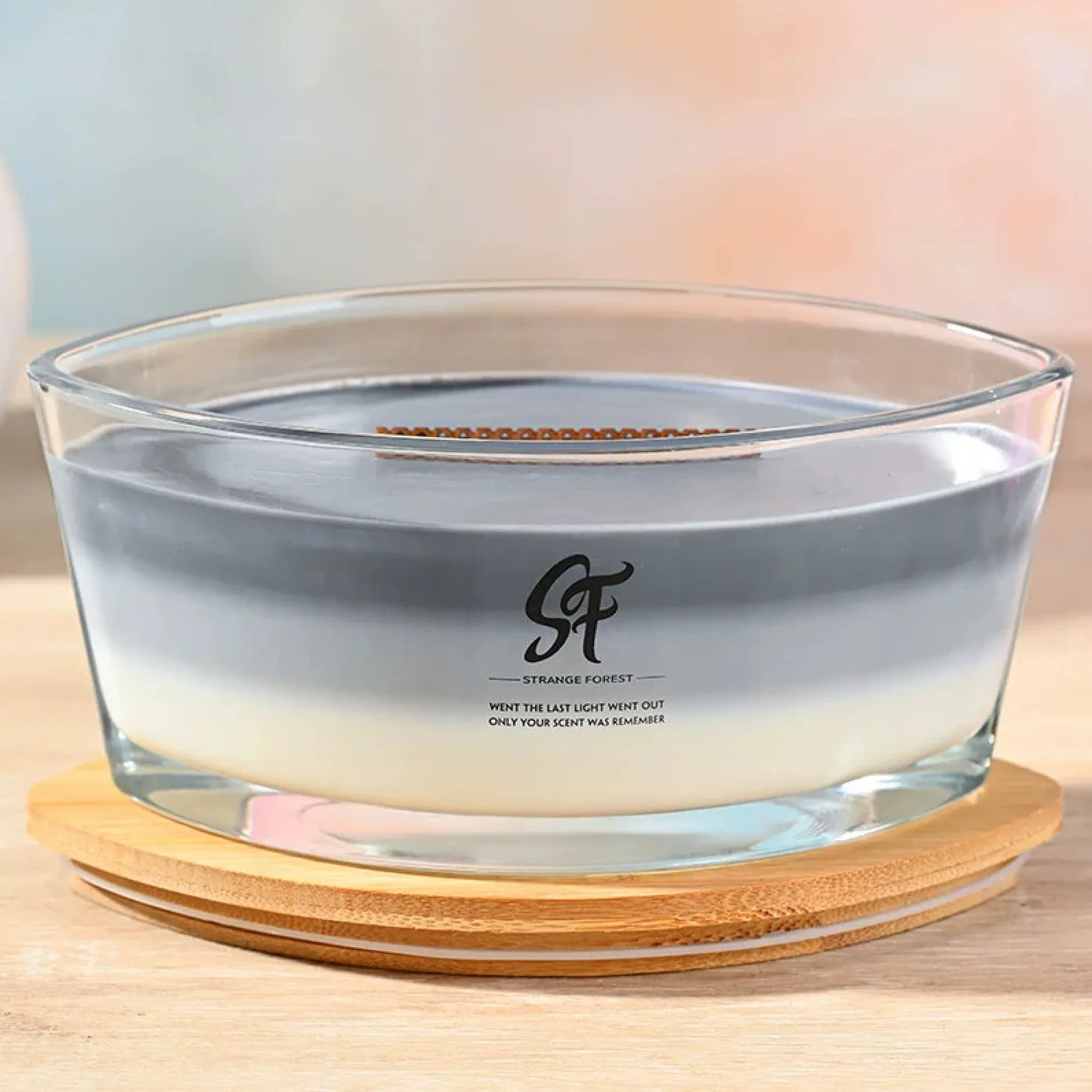 Boat-Shaped Glass Aromatherapy Candle with Wooden Wick