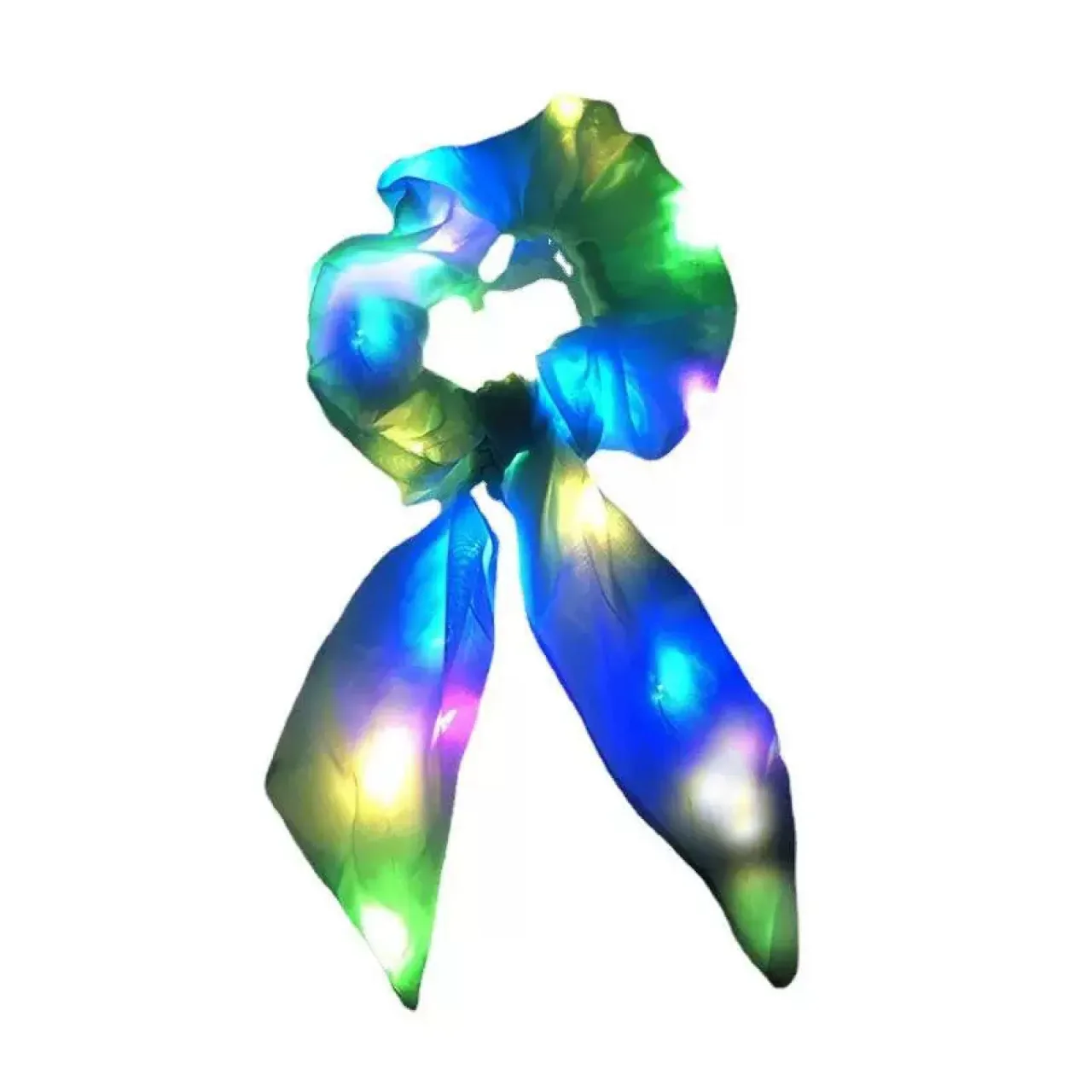 Light-Up Hair Tie Scrunchie with Ribbon Accent