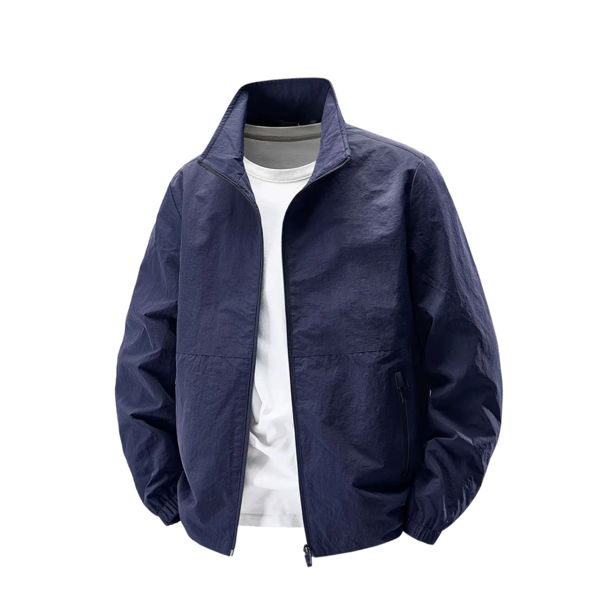 Unisex Windbreaker Jacket with Stand-Up Collar and Full-Zip Front thumbnail 9