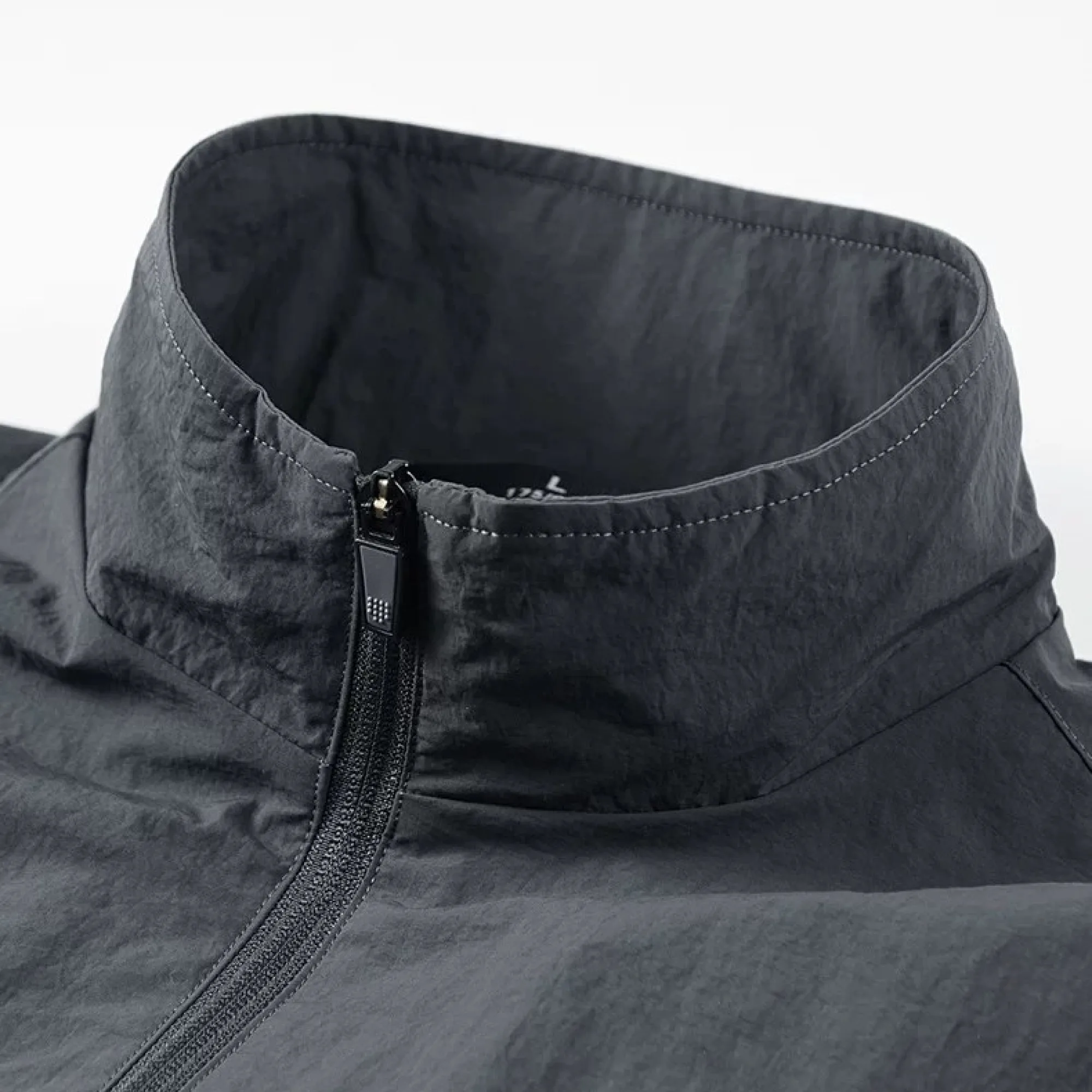Unisex Windbreaker Jacket with Stand-Up Collar and Full-Zip Front thumbnail 4