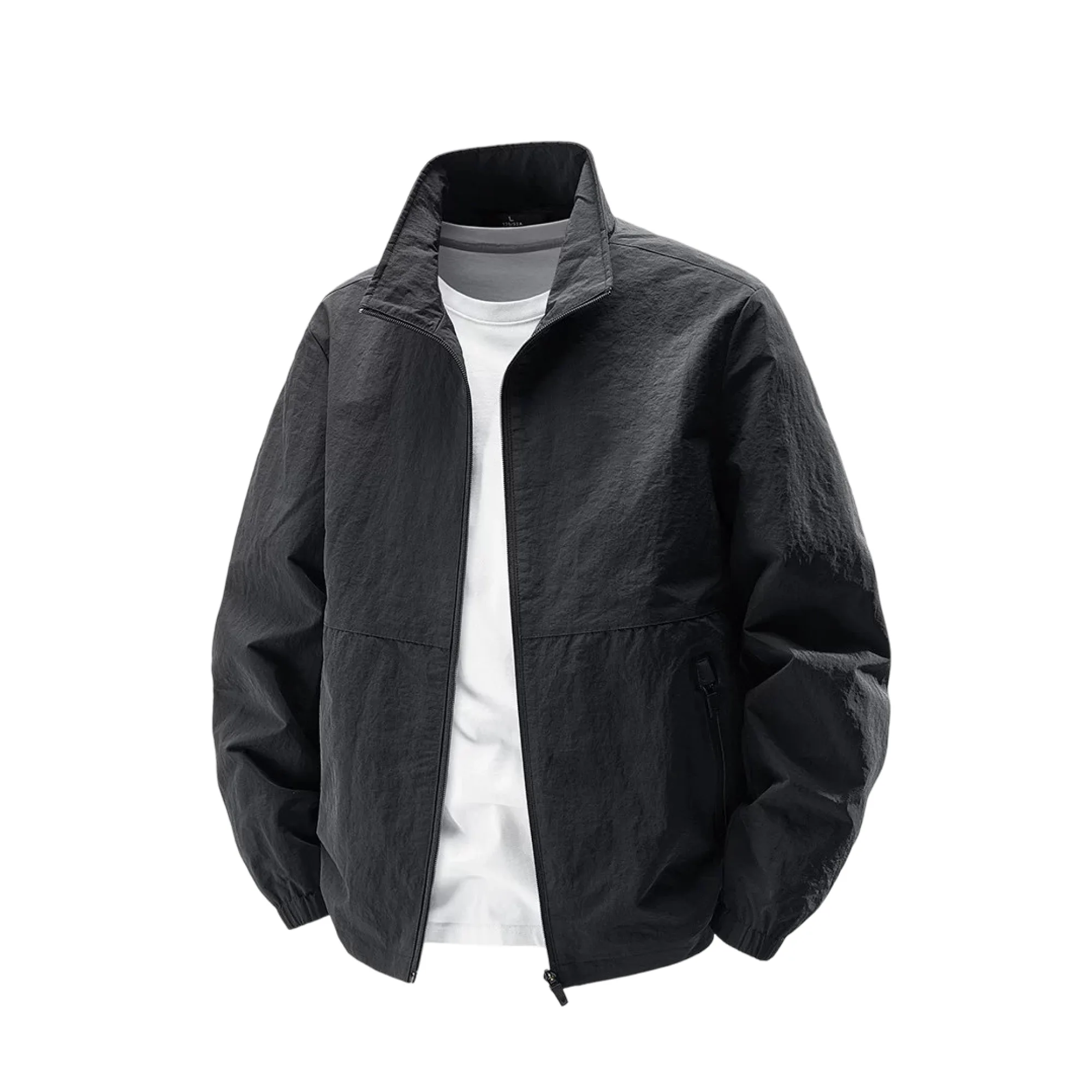 Unisex Windbreaker Jacket with Stand-Up Collar and Full-Zip Front thumbnail 6