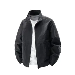 Unisex Windbreaker Jacket with Stand-Up Collar and Full-Zip Front thumbnail 6