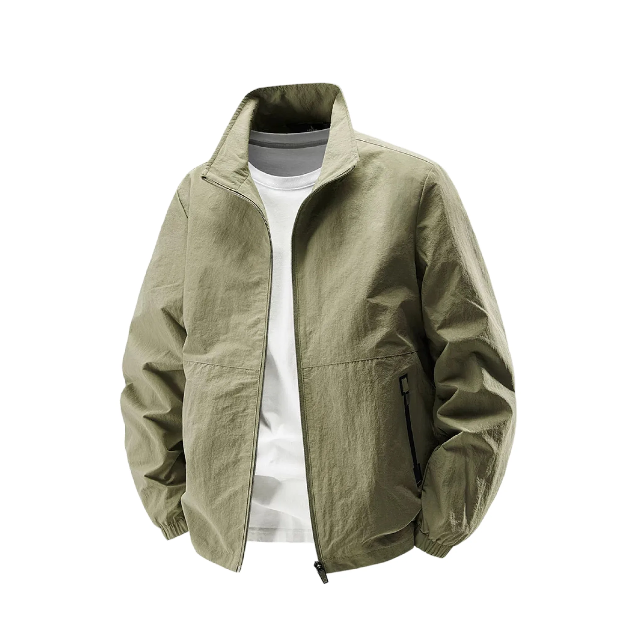 Unisex Windbreaker Jacket with Stand-Up Collar and Full-Zip Front thumbnail 8