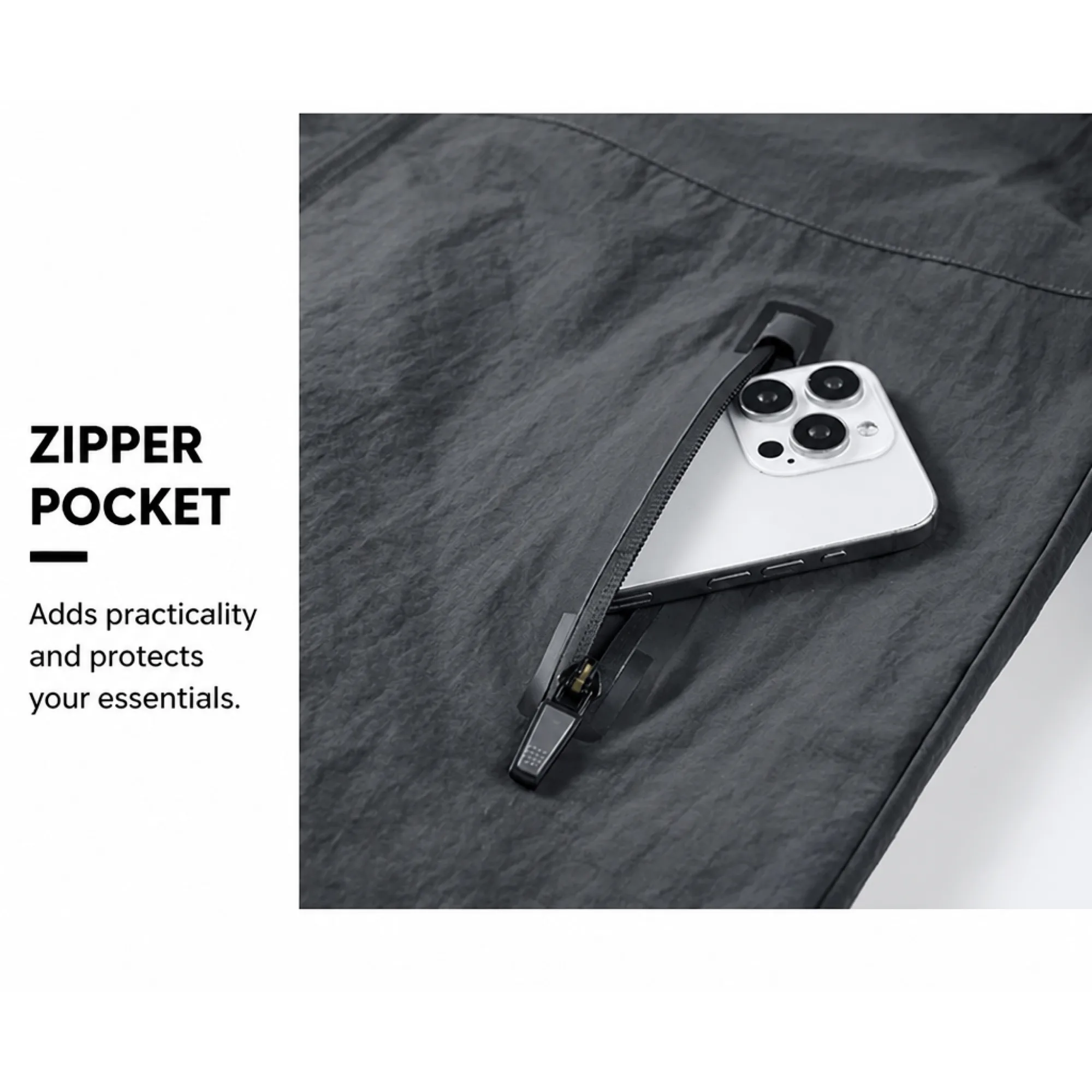 Unisex Windbreaker Jacket with Stand-Up Collar and Full-Zip Front thumbnail 5