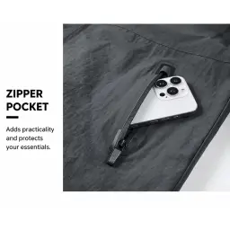 Unisex Windbreaker Jacket with Stand-Up Collar and Full-Zip Front thumbnail 5