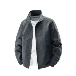 Unisex Windbreaker Jacket with Stand-Up Collar and Full-Zip Front thumbnail 10