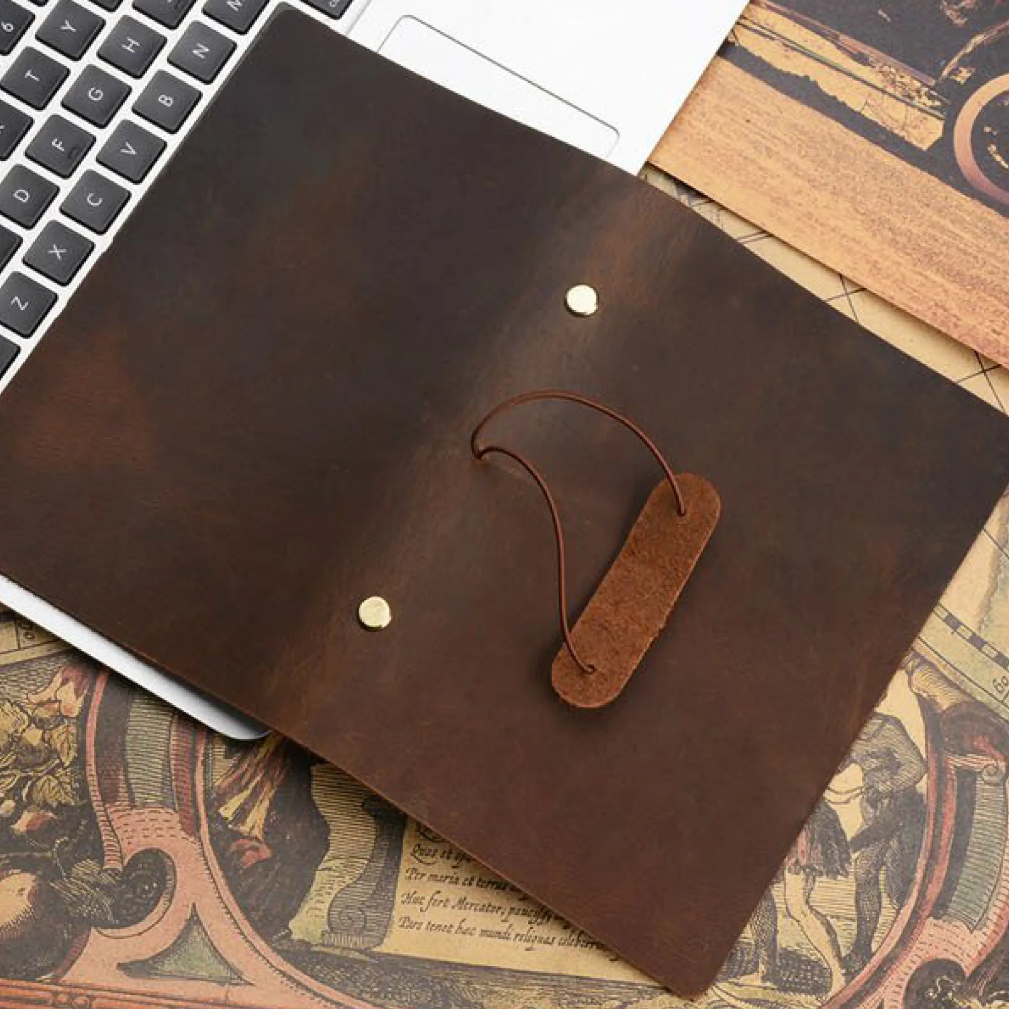 A5/A6/A7 Vintage Loose-Leaf Notebook with Crazy Horse Leather Cover thumbnail 3