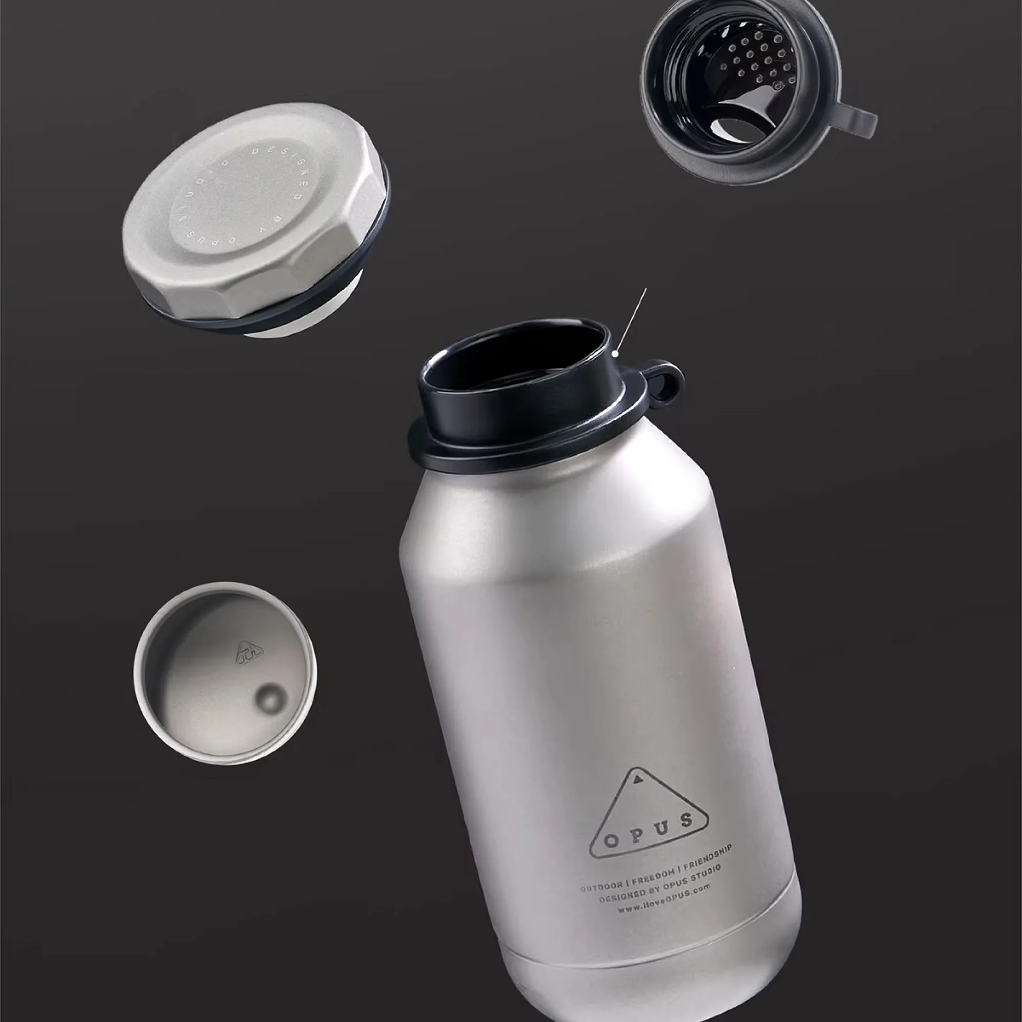OPUS Pure Titanium Insulated Travel Mug with Tea Filter, 420mL thumbnail 3