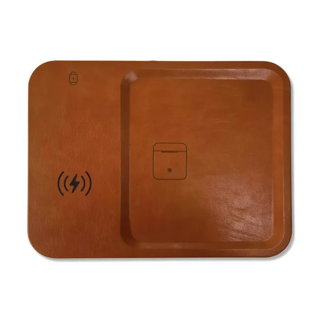 3-in-1 Wireless Charging Tray with Leather Storage Box
