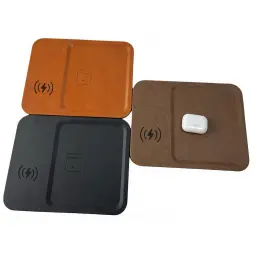 3-in-1 Wireless Charging Tray with Leather Storage Box thumbnail 3