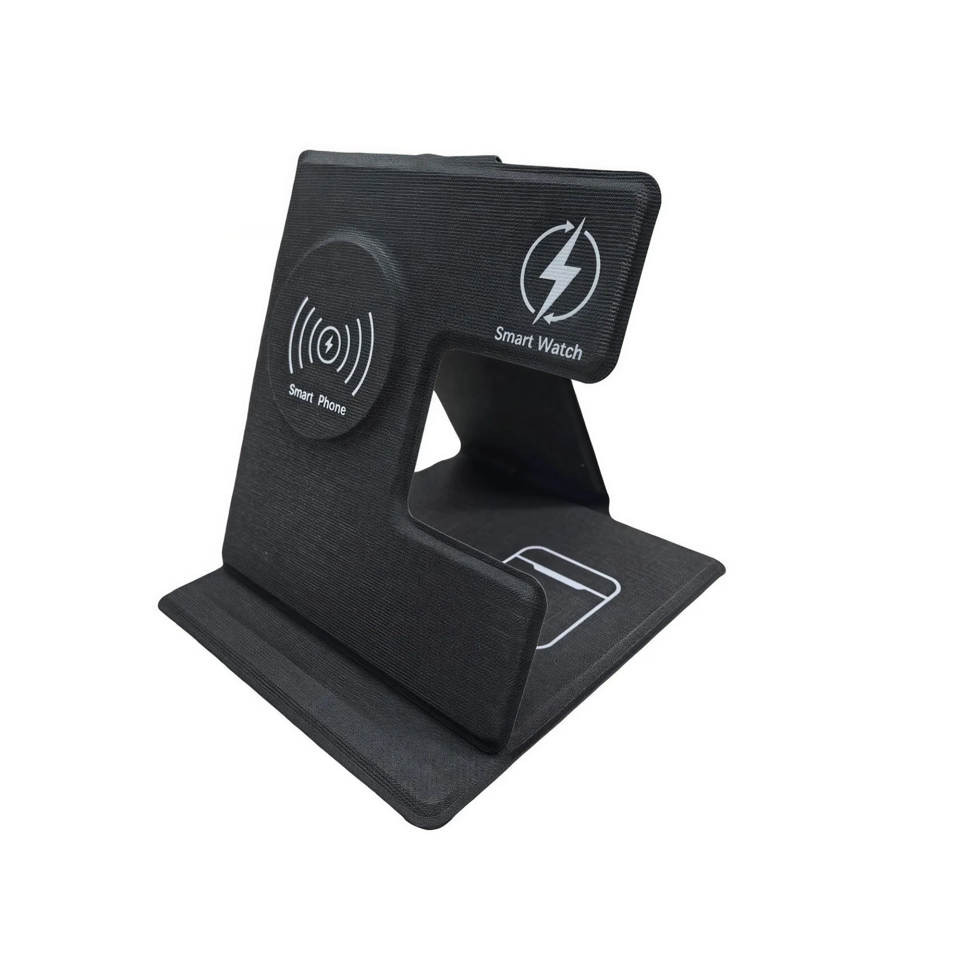 PU Leather 3-in-1 Wireless Charging Stand — View 1