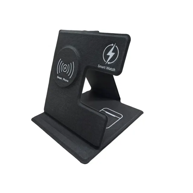 PU Leather 3-in-1 Wireless Charging Stand