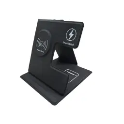 PU Leather 3-in-1 Wireless Charging Stand thumbnail 1
