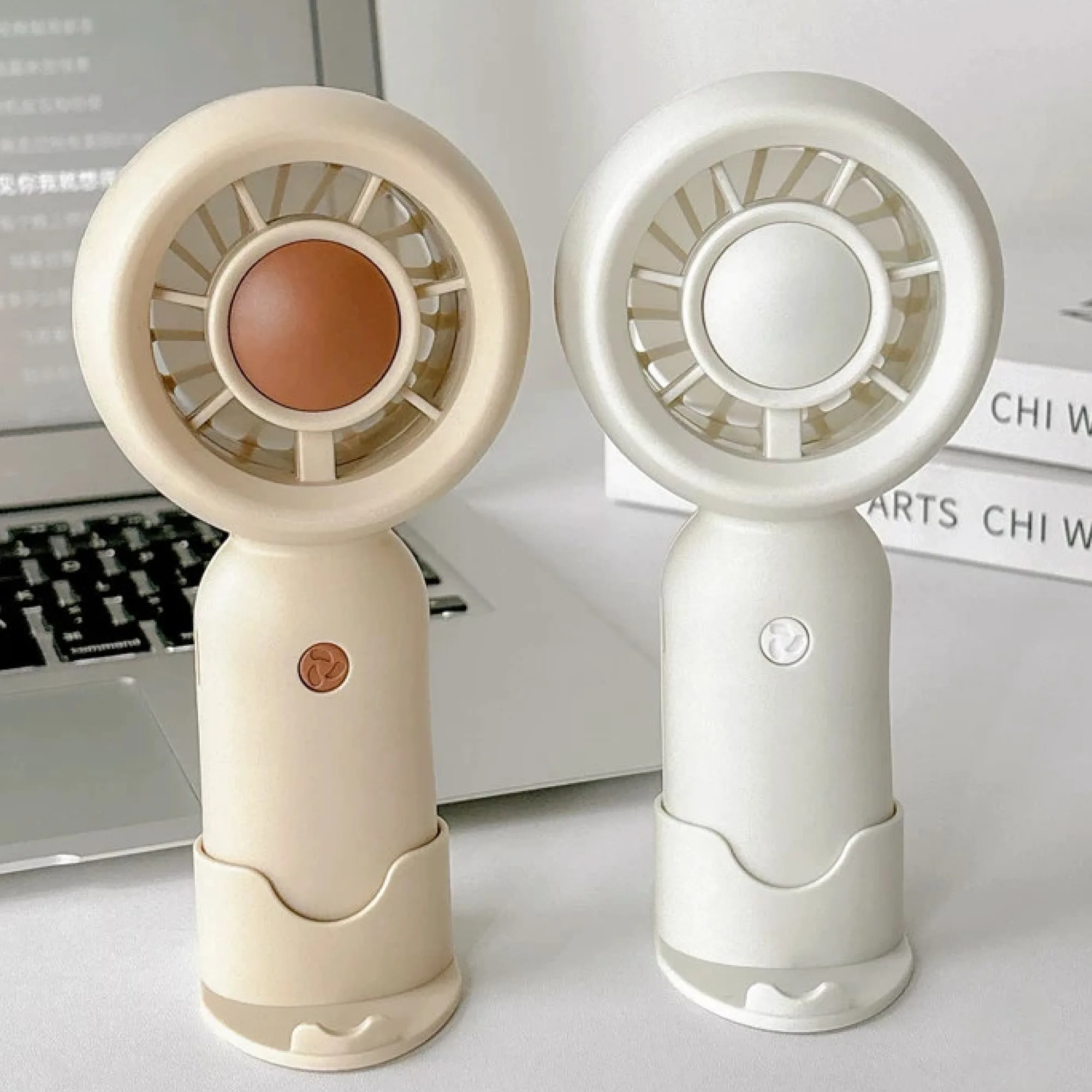 Handheld and Desktop Mini Fan with Three-Speed Control