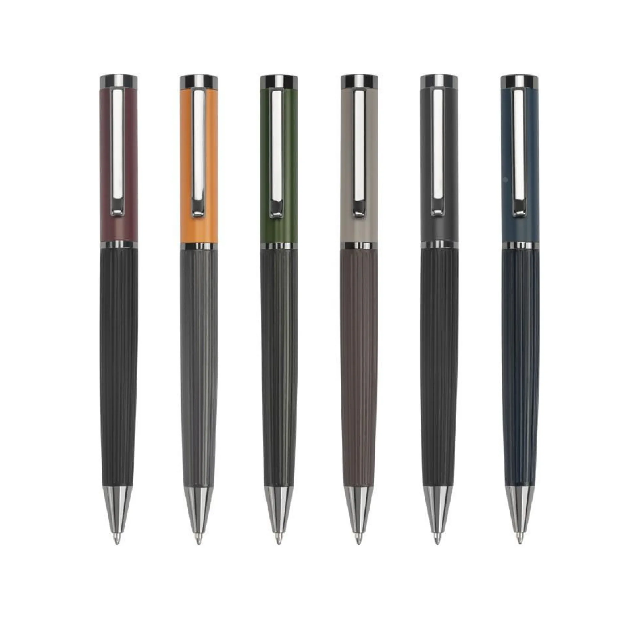 Metal Ballpoint Pen with Twist Mechanism and Frosted Finish — View 1