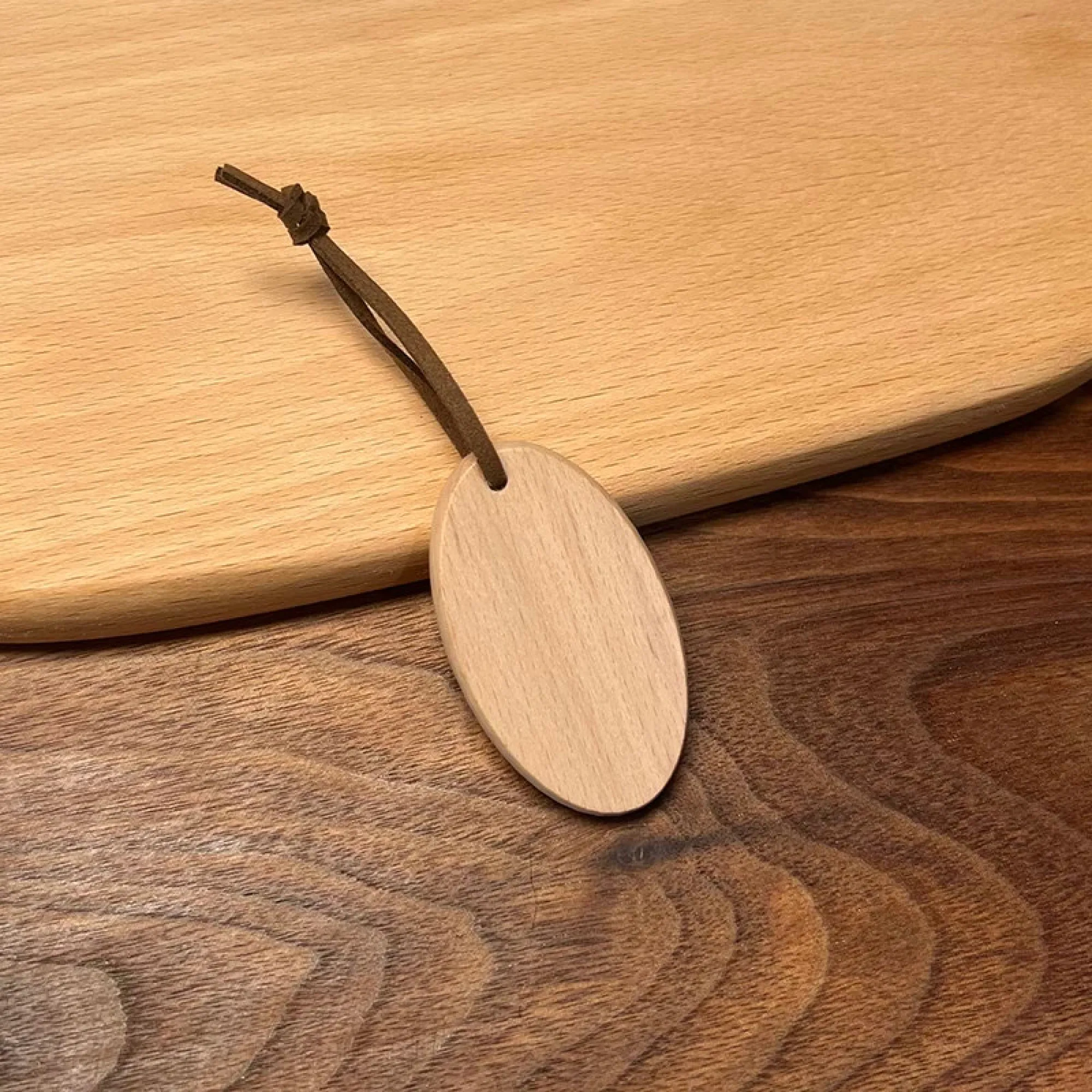 Solid Wood Keychain with Leather Rope thumbnail 10