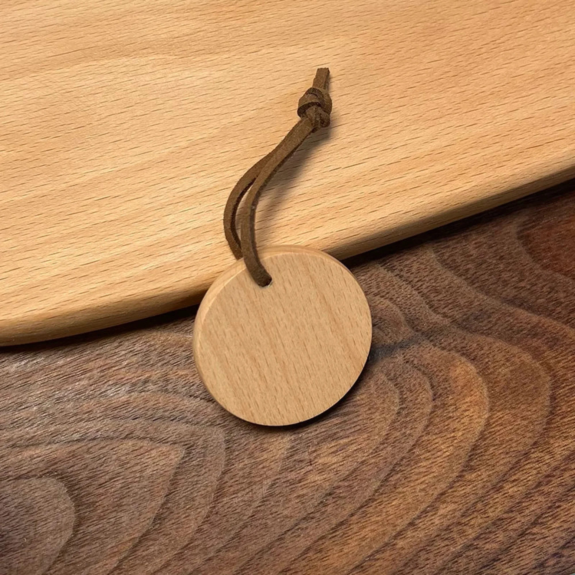 Solid Wood Keychain with Leather Rope thumbnail 7