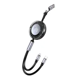 Retractable Multi-Connector Charging Cables with Type-C/USB Input and Lightning/Type-C Output thumbnail 1