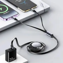 Retractable Multi-Connector Charging Cables with Type-C/USB Input and Lightning/Type-C Output thumbnail 3