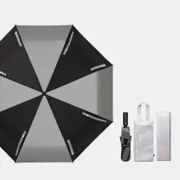 Three-Fold Fully Automatic Sun and Rain Umbrella with Black Glue Coating thumbnail 9