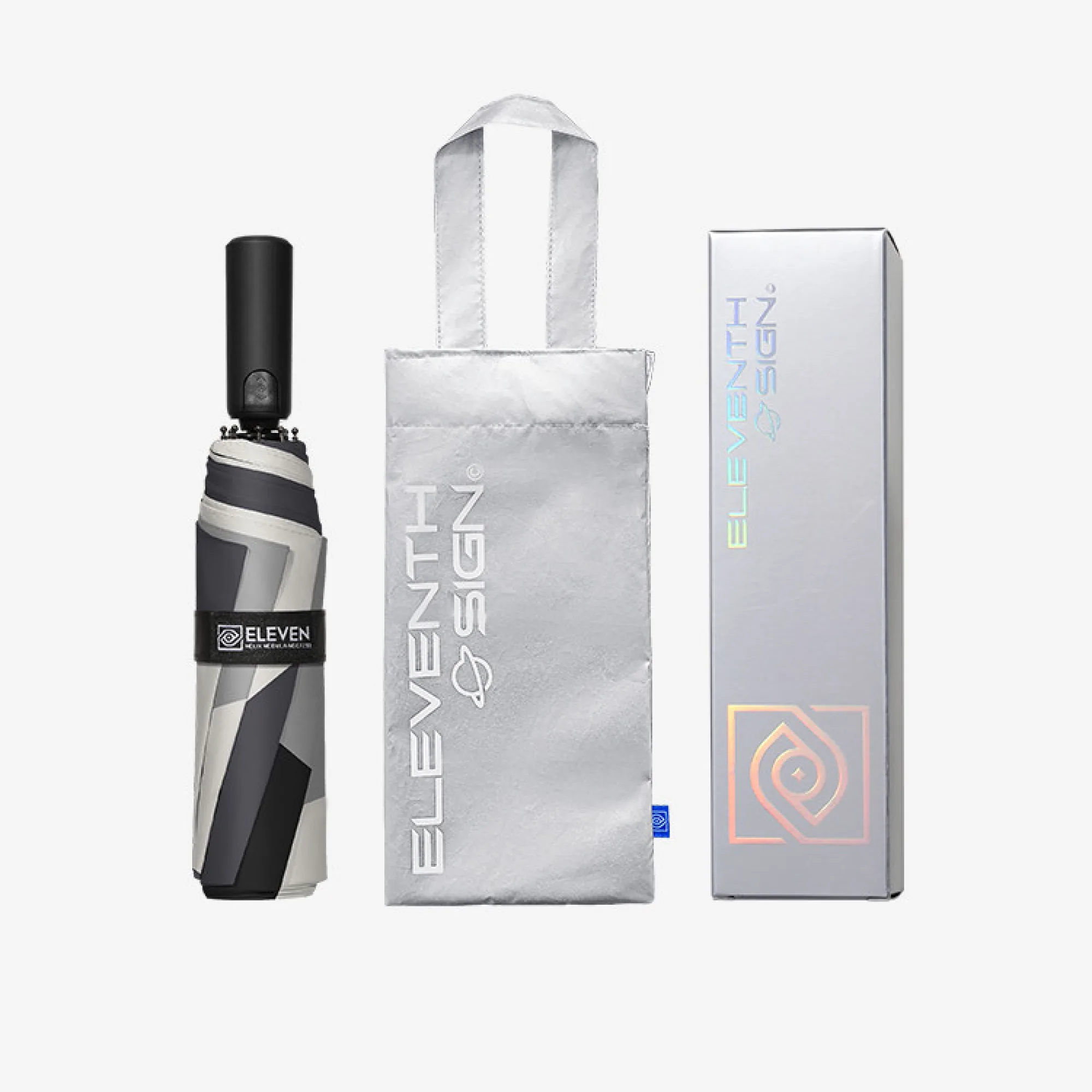 Three-Fold Fully Automatic Sun and Rain Umbrella with Black Glue Coating thumbnail 3