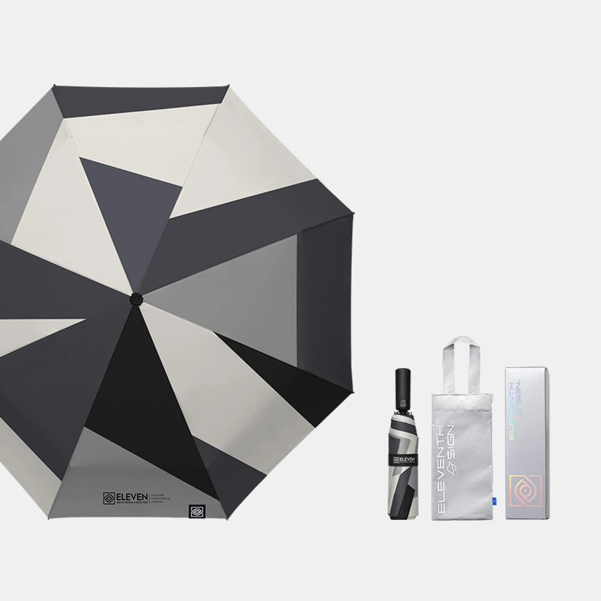 Three-Fold Fully Automatic Sun and Rain Umbrella with Black Glue Coating thumbnail 7