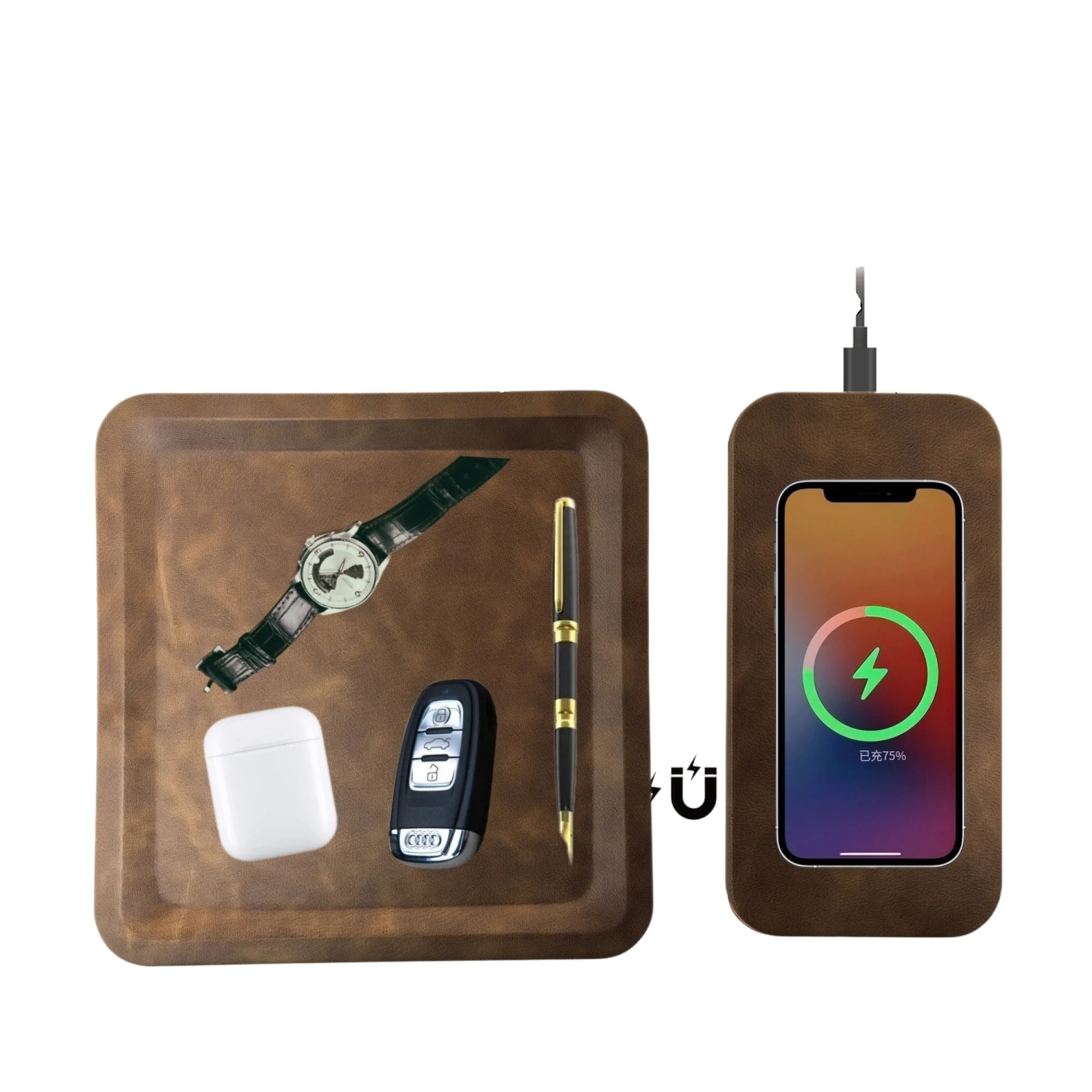 Magnetic Detachable 15W Wireless Charging Tray with Storage thumbnail 2