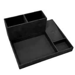 15W Wireless Charging Desktop Storage Box with PU Leather thumbnail 8