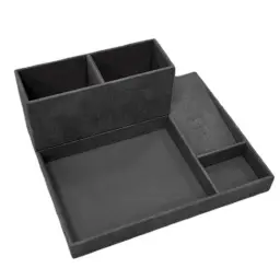 15W Wireless Charging Desktop Storage Box with PU Leather thumbnail 6