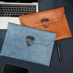 A4 PU Leather Document Bag with Magnetic Buckle thumbnail 3