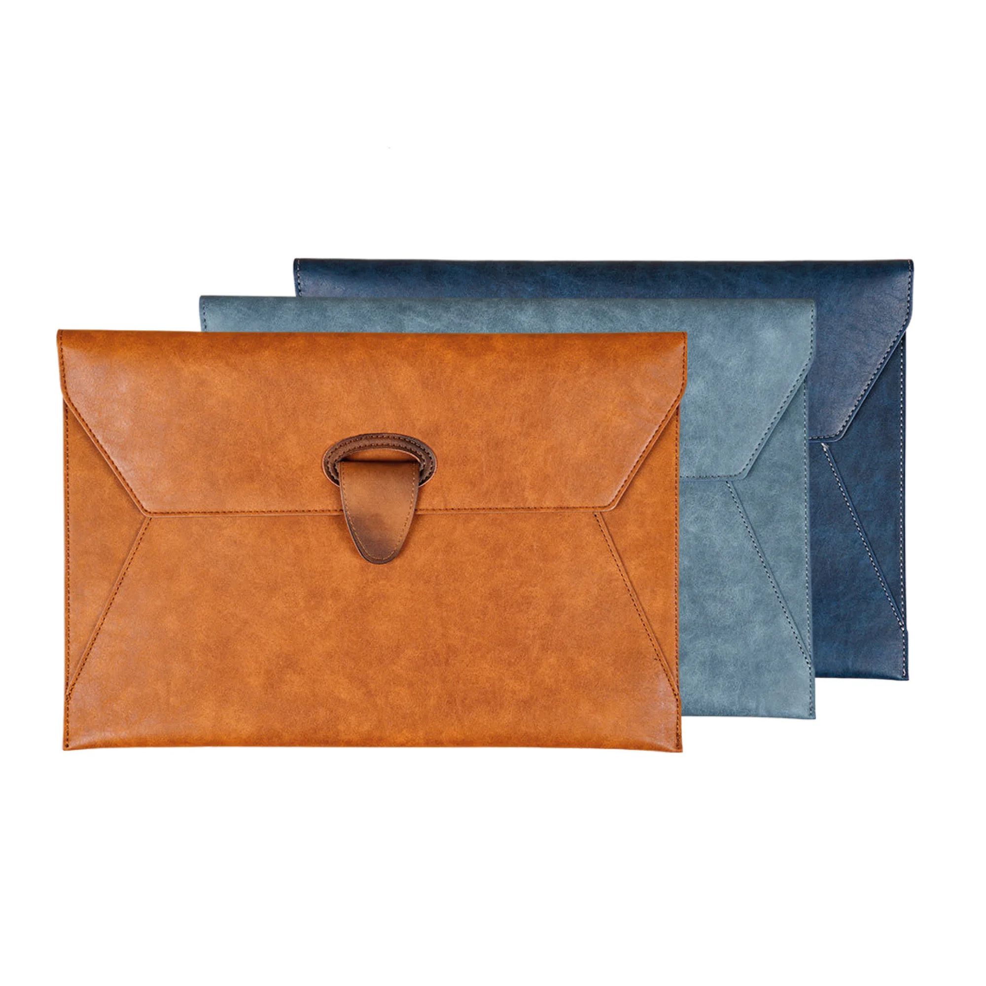A4 PU Leather Document Bag with Magnetic Buckle