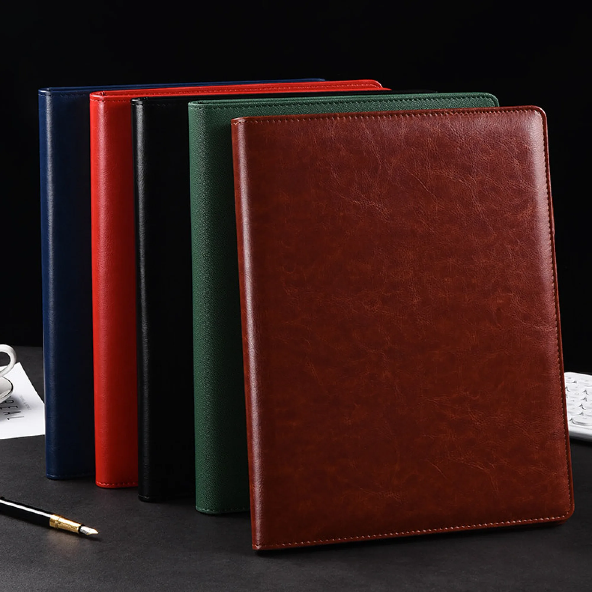 Leather Business Document Folder with Loose-Leaf Binder and Pen Slot thumbnail 2