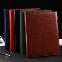 Leather Business Document Folder with Loose-Leaf Binder and Pen Slot thumbnail 2